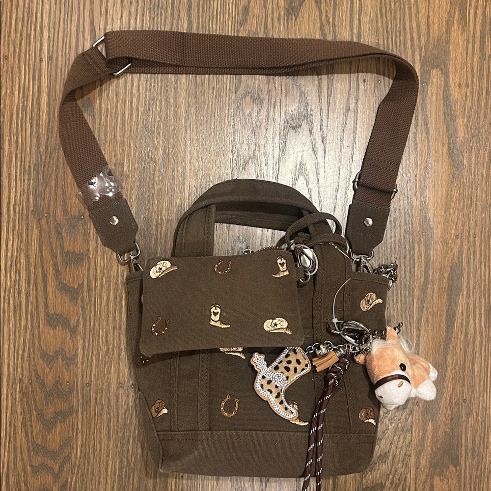 Madden Girl Brown Shoulder Bag with Embellishments